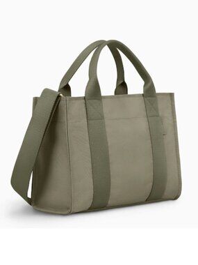Canvelle Boxy Crossbody Tote: small, color: olive. MASHINE WASHABLE